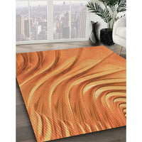 Patterned Orange Red Orange Rug, pat1577org