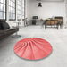 Round Patterned Red Rug in a Office, pat1577rd