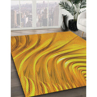 Patterned Deep Yellow Novelty Rug, pat1577