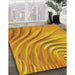 Machine Washable Transitional Deep Yellow Rug in a Family Room, wshpat1577