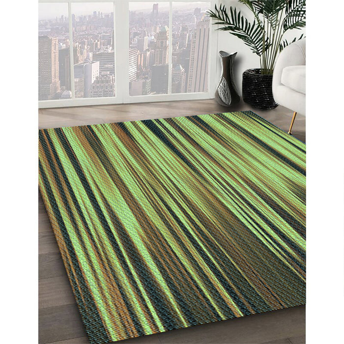 Machine Washable Transitional Yellow Green Rug in a Family Room, wshpat1578lblu
