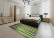 Round Machine Washable Transitional Yellow Green Rug in a Office, wshpat1578lblu