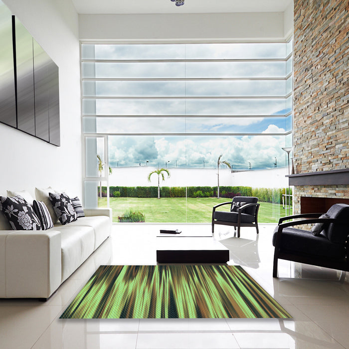 Machine Washable Transitional Yellow Green Rug in a Kitchen, wshpat1578lblu