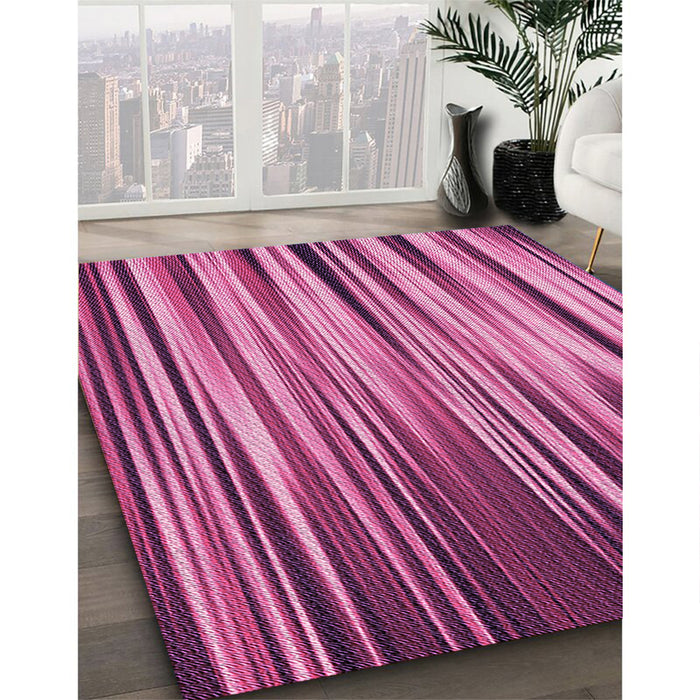 Machine Washable Transitional Rose Red Rug in a Family Room, wshpat1578pur