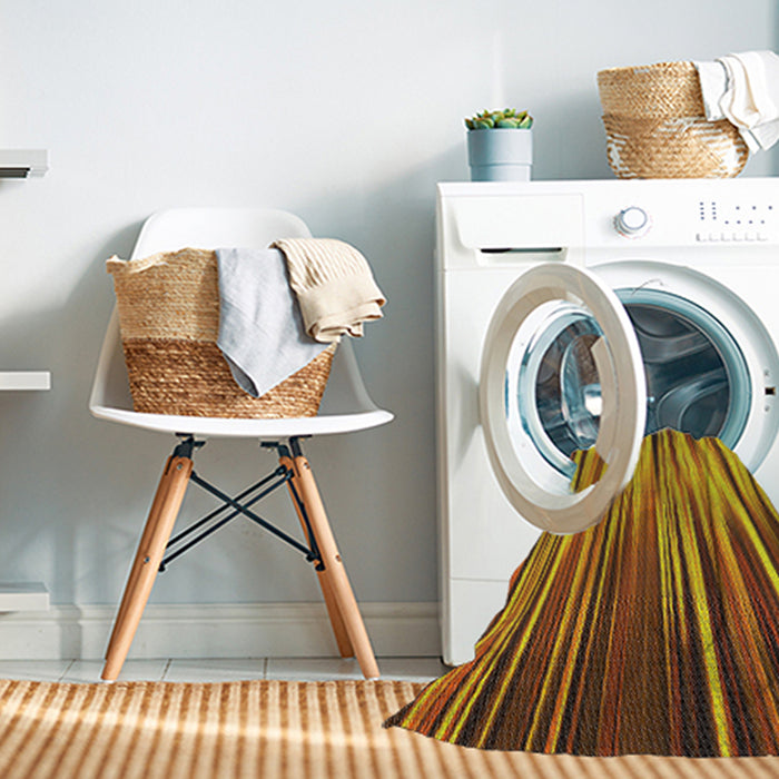 Patterned Saffron Red Abstract Machine Washable Rug in a Washing Machine, wshpat1578
