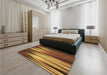 Patterned Red Brown Rug in a Bedroom, pat1579brn