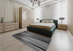 Patterned Gray Rug in a Bedroom, pat1579gry
