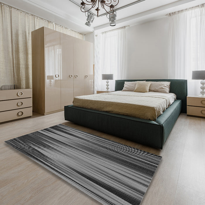 Patterned Gray Rug in a Bedroom, pat1579gry