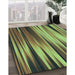 Machine Washable Transitional Yellow Green Rug in a Family Room, wshpat1579lblu