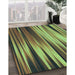 Patterned Yellow Green Rug in Family Room, pat1579lblu