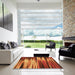 Square Patterned Tomato Red Rug in a Living Room, pat1579org
