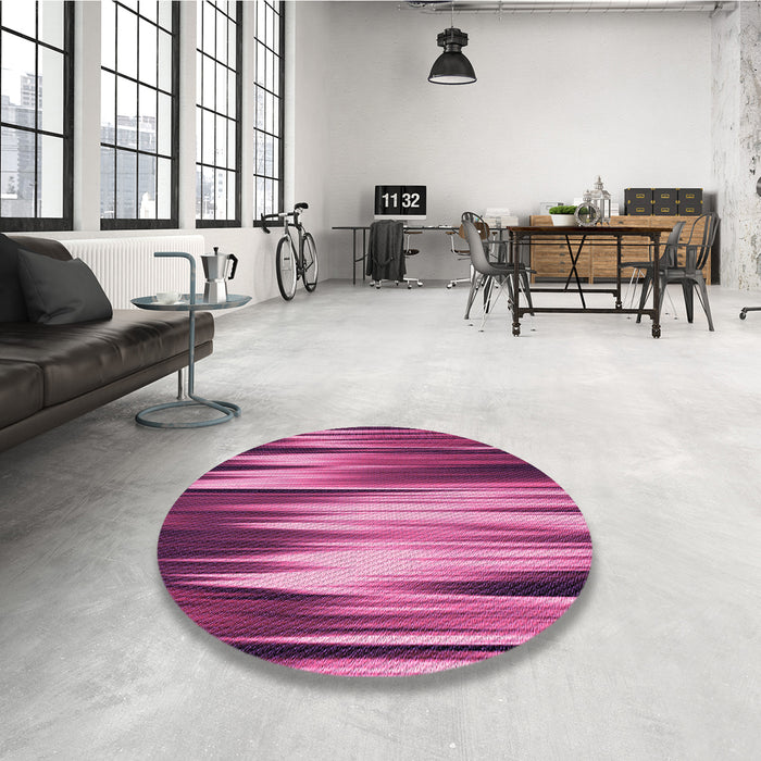 Round Patterned Dark Hot Pink Rug in a Office, pat1579pur