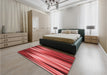 Patterned Red Rug in a Bedroom, pat1579rd