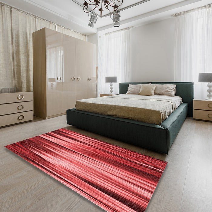 Patterned Red Rug in a Bedroom, pat1579rd