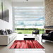 Square Patterned Red Rug in a Living Room, pat1579rd