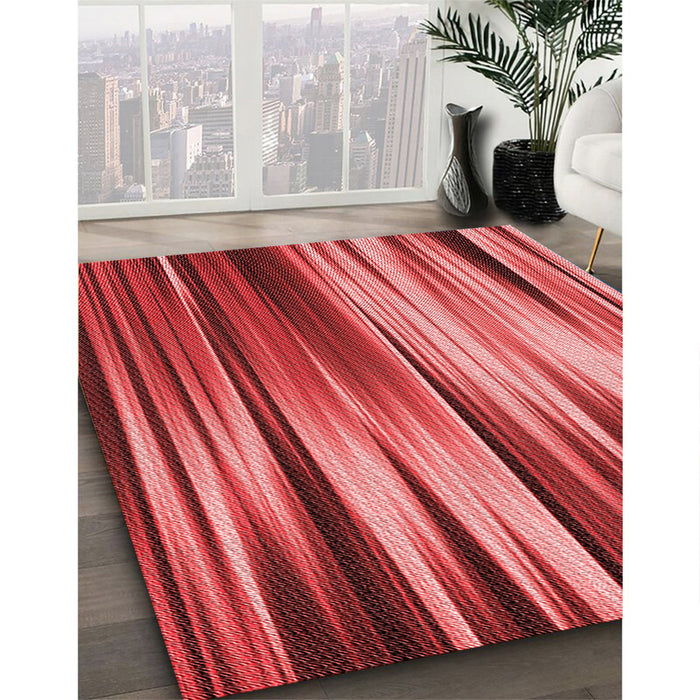 Patterned Red Rug in Family Room, pat1579rd