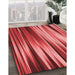 Patterned Red Rug in Family Room, pat1579rd