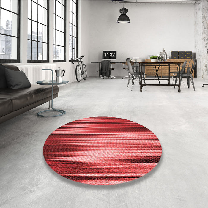 Round Patterned Red Rug in a Office, pat1579rd