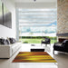 Square Patterned Saffron Red Novelty Rug in a Living Room, pat1579