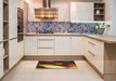 Patterned Red Novelty Rug in a Kitchen, pat157