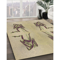 Patterned Dark Gold Brown Rug, pat158brn