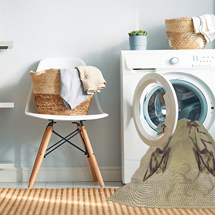 Machine Washable Transitional Dark Gold Brown Rug in a Washing Machine, wshpat158brn