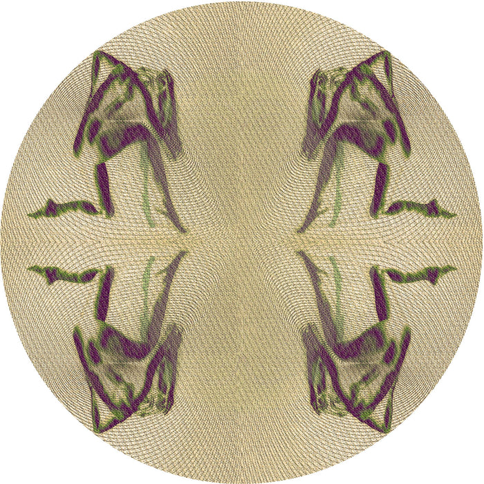 Square Patterned Dark Gold Brown Rug, pat158brn