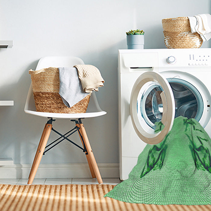 Machine Washable Transitional Jade Green Rug in a Washing Machine, wshpat158grn