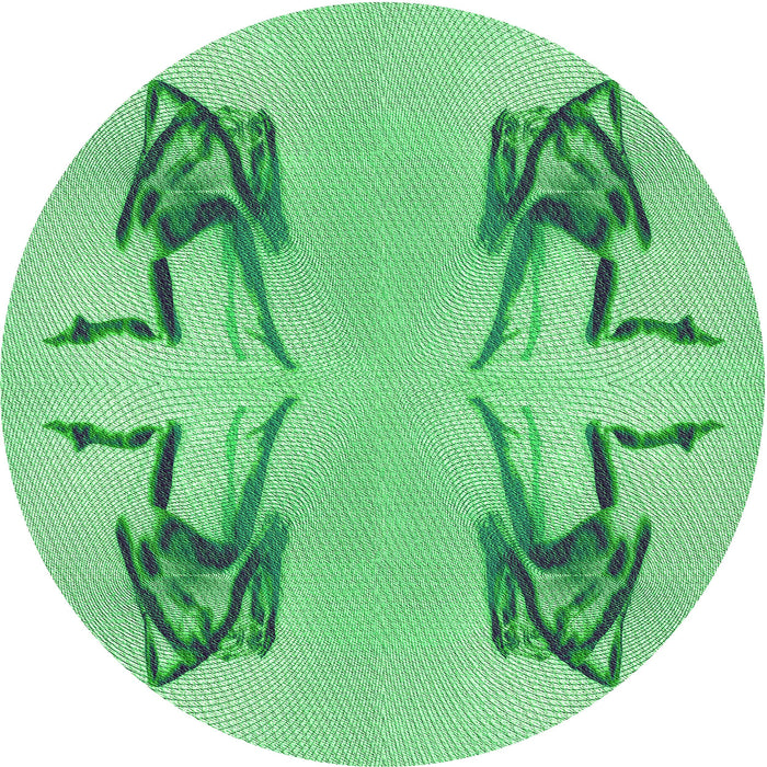 Square Machine Washable Transitional Jade Green Rug in a Living Room, wshpat158grn