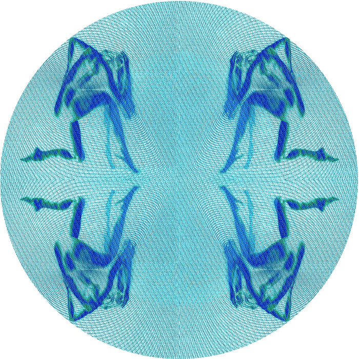 Square Patterned Blue Rug, pat158lblu