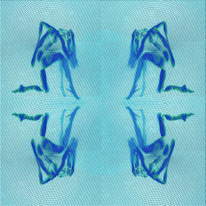 Round Patterned Blue Rug, pat158lblu