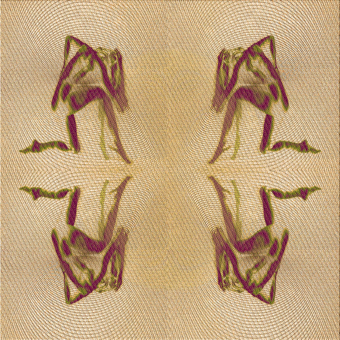 Round Patterned Yellow Rug, pat158org