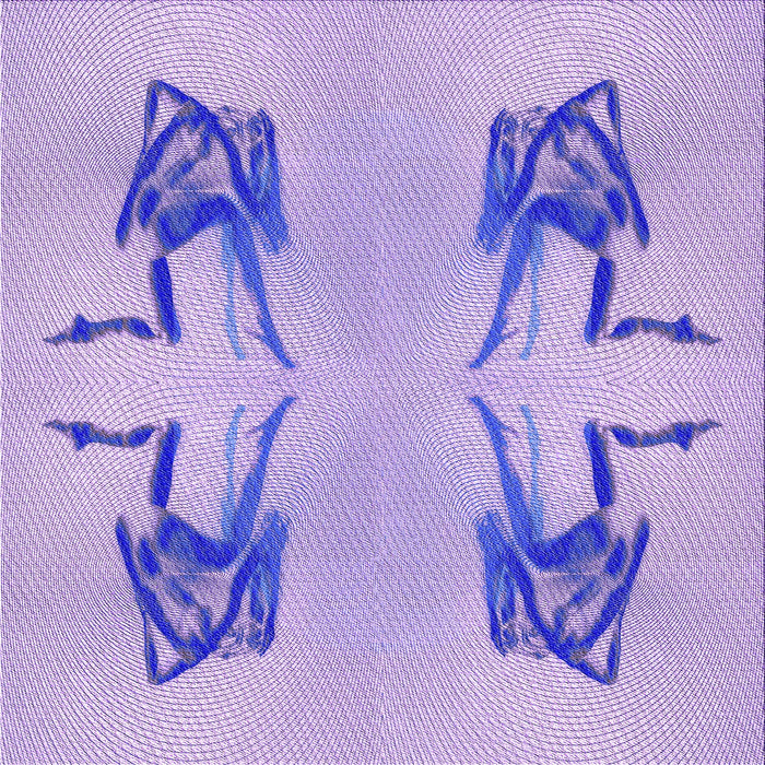 Round Patterned Medium Slate Blue Rug, pat158pur