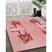 Patterned Baby Pink Rug, pat158rd