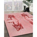 Machine Washable Transitional Pink Rug in a Family Room, wshpat158rd