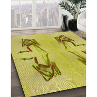 Patterned Yellow Rug, pat158yw