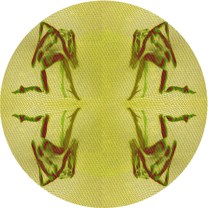 Square Machine Washable Transitional Yellow Rug in a Living Room, wshpat158yw