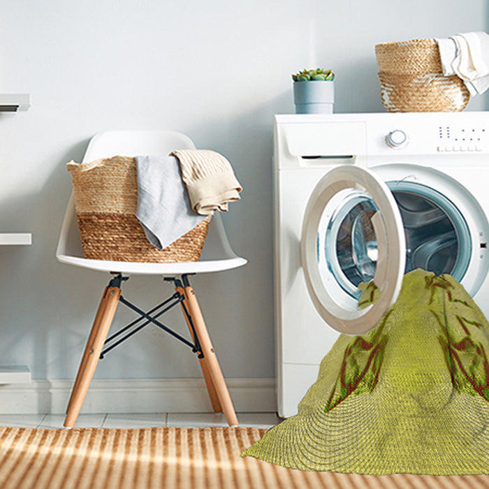 Machine Washable Transitional Yellow Rug in a Washing Machine, wshpat158yw