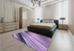 Patterned Bright Lilac Purple Rug in a Bedroom, pat1580blu