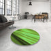 Round Patterned Dark Lime Green Rug in a Office, pat1580grn