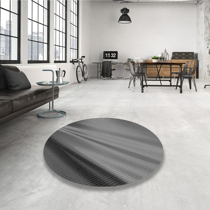Round Patterned Gray Rug in a Office, pat1580gry