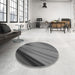 Round Patterned Gray Rug in a Office, pat1580gry