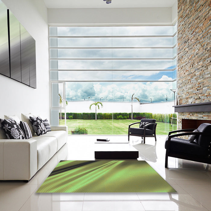 Square Patterned Yellow Green Rug in a Living Room, pat1580lblu