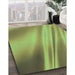 Patterned Yellow Green Rug in Family Room, pat1580lblu
