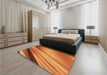 Patterned Red Rug in a Bedroom, pat1580org
