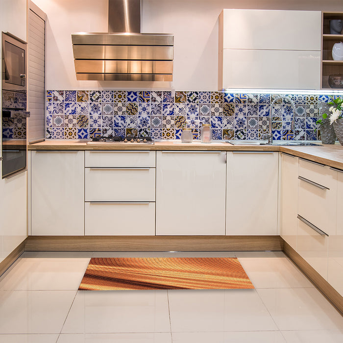 Patterned Red Rug in a Kitchen, pat1580org