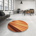 Round Patterned Red Rug in a Office, pat1580org