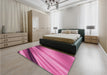 Patterned Pink Rug in a Bedroom, pat1580pur