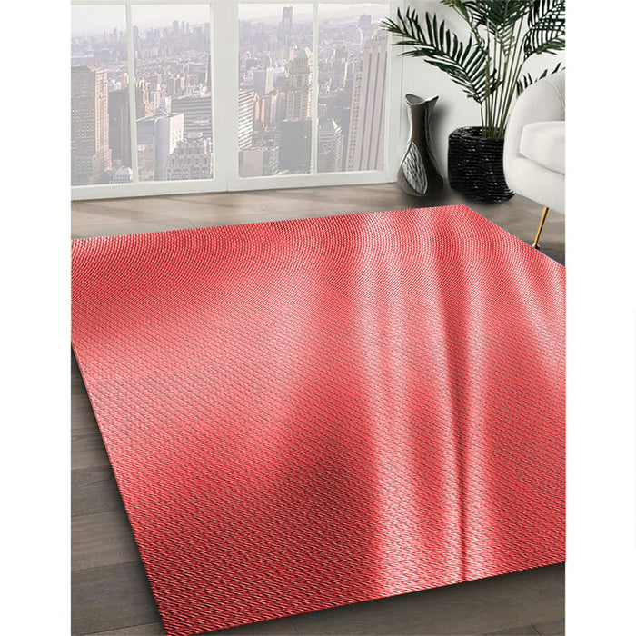 Patterned Red Rug in Family Room, pat1580rd