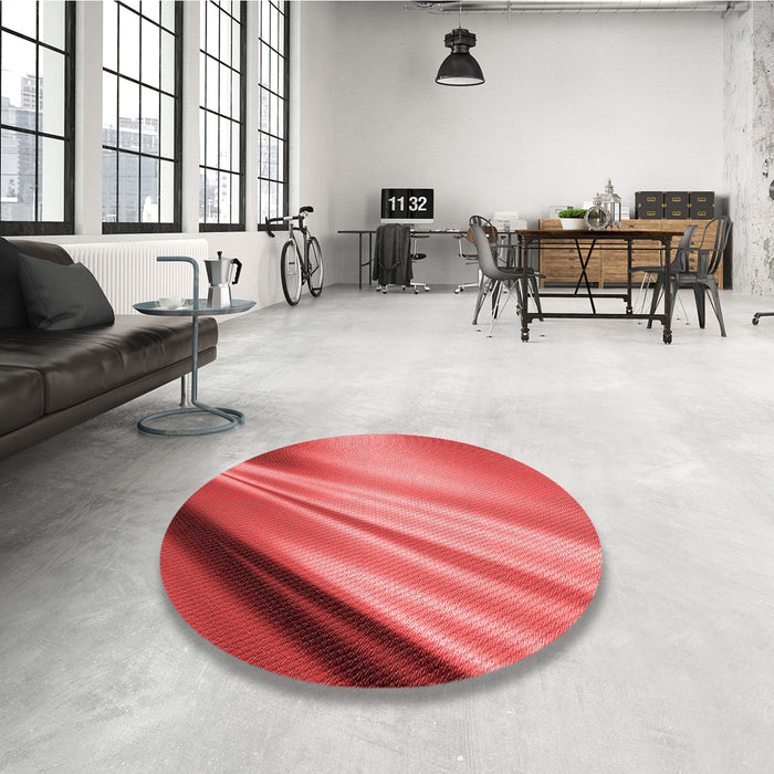 Round Patterned Red Rug in a Office, pat1580rd
